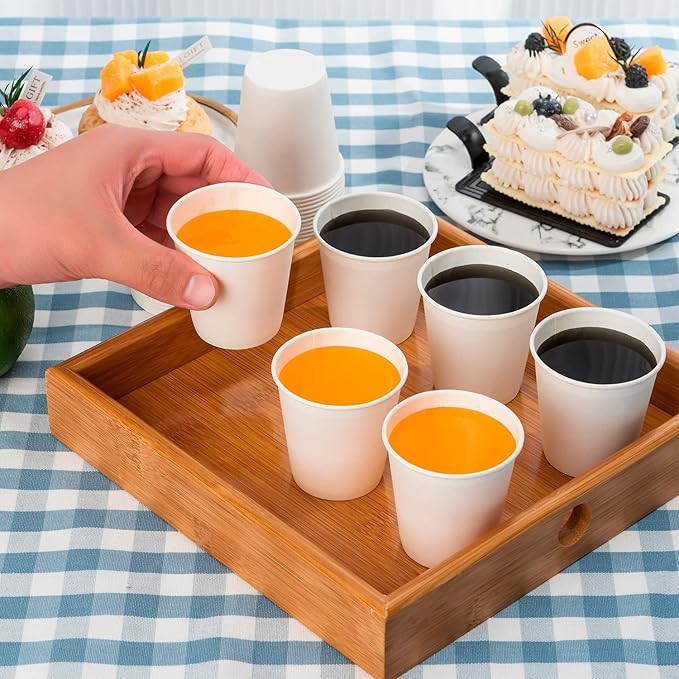100 Count 3 oz Disposable Mouthwash Cups, Small Paper Cups, Bathroom Paper Cups, Ideal for Parties and Everyday Use