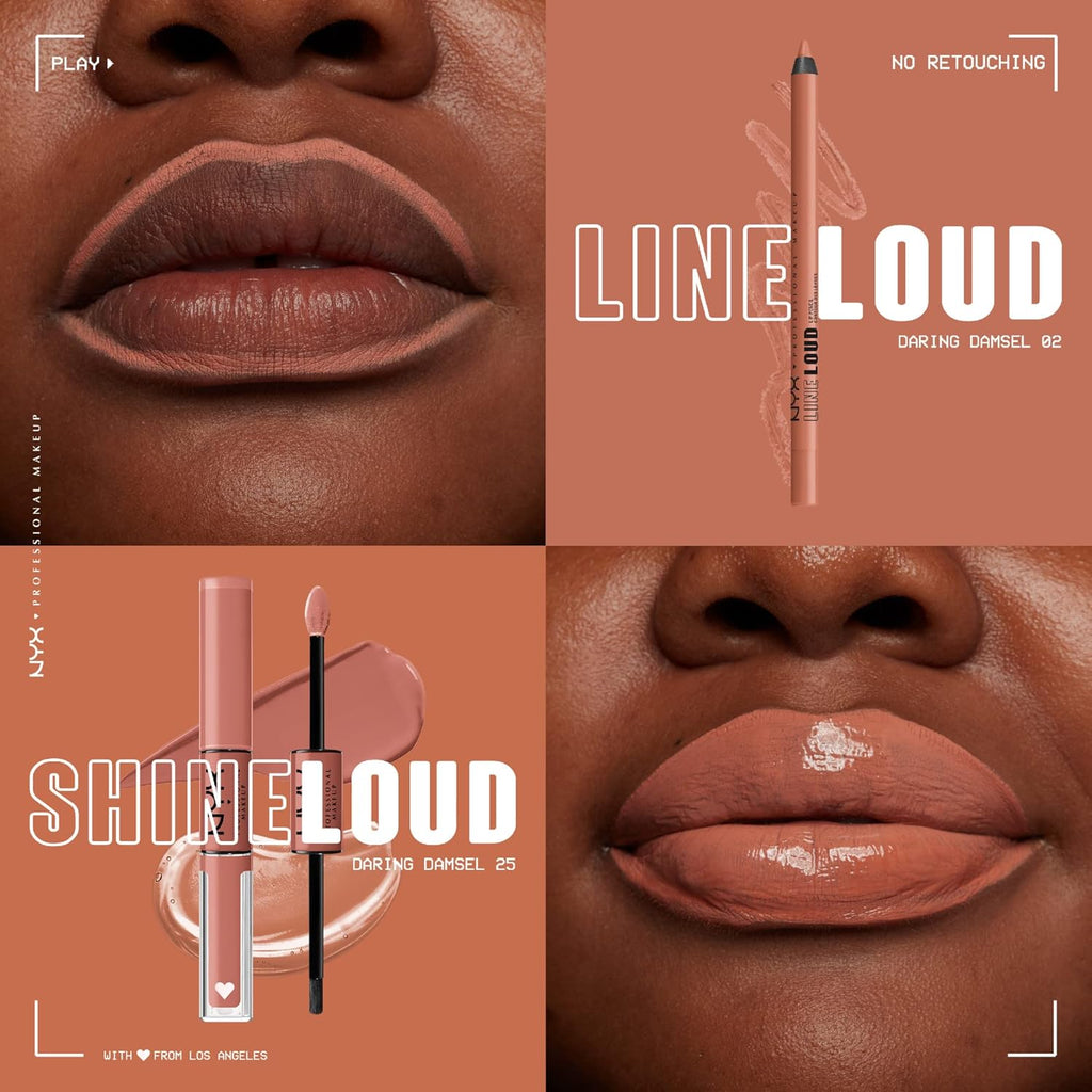 NYX PROFESSIONAL MAKEUP Line Loud Lip Liner, Longwear and Pigmented Lip Pencil with Jojoba Oil & Vitamin E - Daring Damsel (Light Warm Peach Nude)