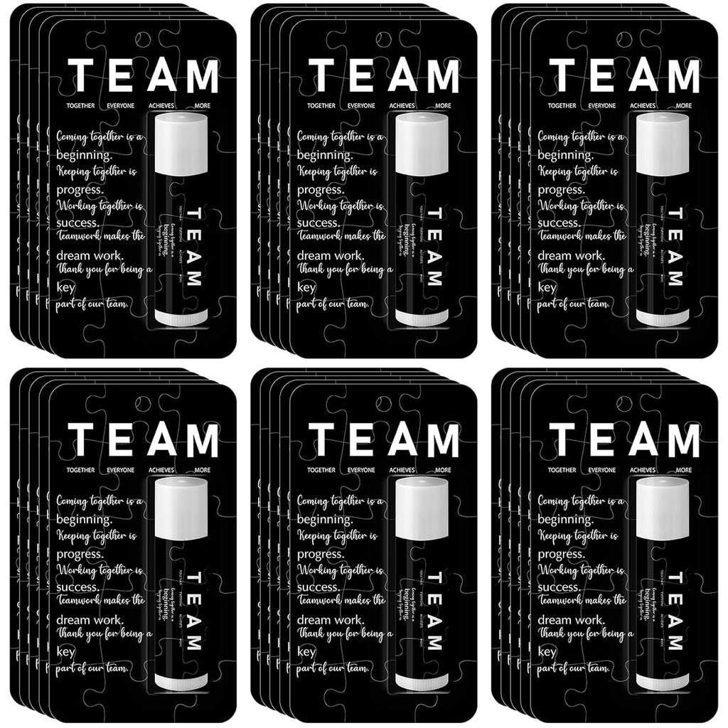 30 Pack Christmas Employee Appreciation Gift Lip Balms Bulk Staff Teacher Team Volunteer Thank You Gift Thanksgiving Christmas Appreciation Party Favor for Women Men(Team,Black)