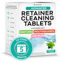 Retainer & Mouth Guard Cleaner Tablets - Mint Flavor Retainer Cleaner Tablets & Invisalign Cleaner - Denture Cleaning Tablets, Denture Cleaner, Aligners, Night Guard, Mouthguard Cleaners - 150 Count