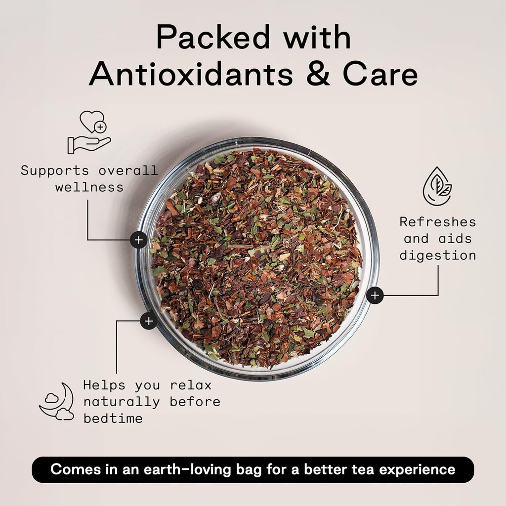 Firebelly Tea After Dinner Mint, Organic Chocolate & Mint Tea with Valerian Root for Sleep, Loose Leaf Herbal Drink, Caffeine-Free, For Relaxing Nighttime, 3.5 oz, Pack of 1