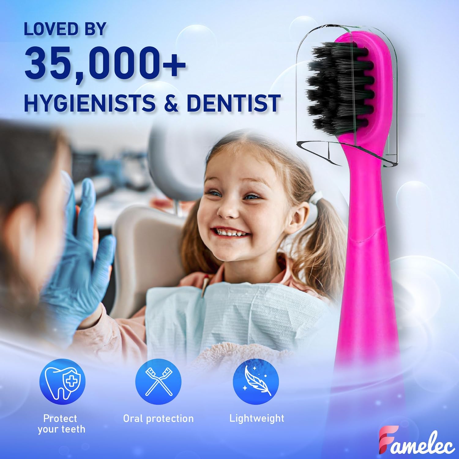 10Pcs for Burst Kids Replacement Heads, Perfect Fit for Burst Toothbrush Heads Kids, Ultra Soft Bristles for Deep Clean, Perfect for Toothbrush Heads (Pink and Blue)