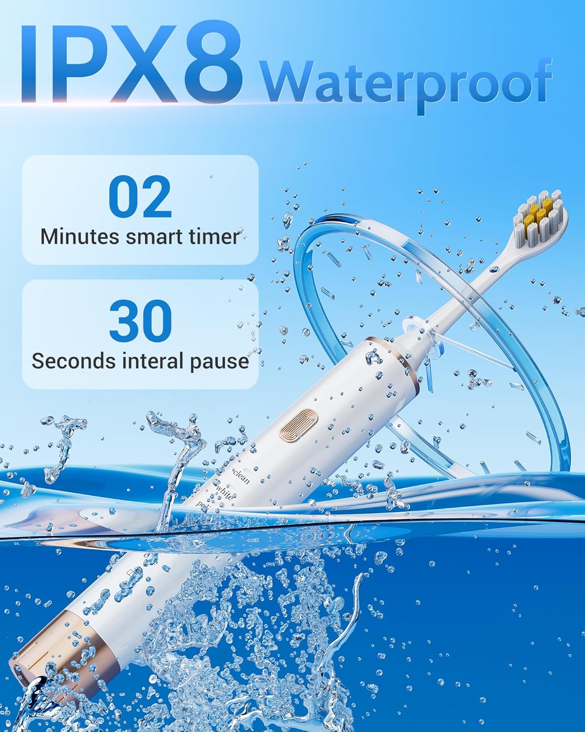 Sonic 2 Pack Electric Toothbrush for Adults and Kids, Travel Toothbrush Includes 12 Replacement Toothbrush Heads, 6 Modes with 2 MIN Smart Timer (Black White)