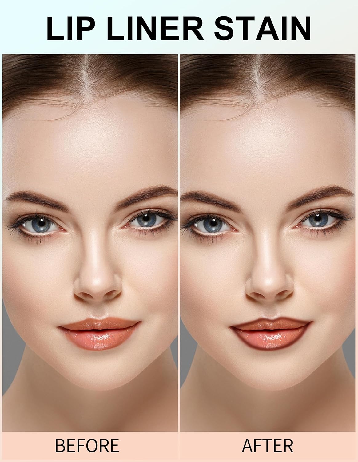 Erinde 3PCS Peel Off Lip Liner Stain, Long Lasting Tattoo Lip Liner with Tweezer, Matte Finish Peel Off Lip Stain, Waterproof Transfer Proof Lip Stain Peel Off, Non-Stick Cup Nude Lip Stain Lipliner