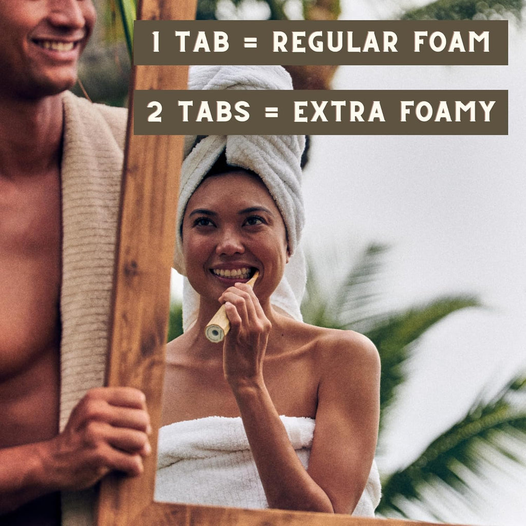 US-Made Toothpaste Tablets, New Improved SLS-Free Formula, 180 Count, Biodegradable Refill Pouch, Natural Mint Flavor, Fluoride Free with Hydroxyapatite, Whitening