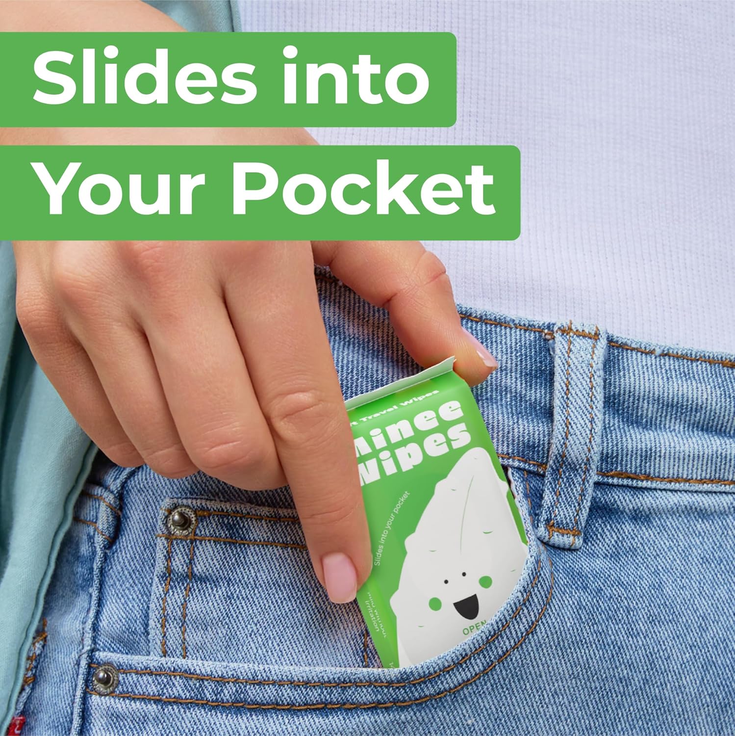 Impossibly Compact Travel Wipes - 99.5% Water - Safe for Sensitive Skin & Hypoallergenic, Resealable, Thick & Durable - For Adults, Kids & Baby Care - Aloe, 10 Pack Total 60 Wipes