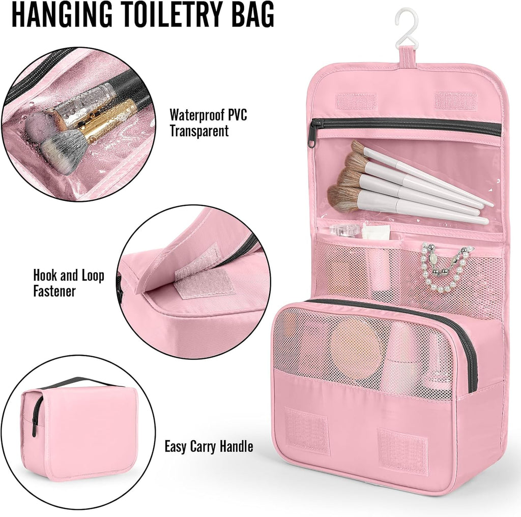 Veken 10 Set Packing Cubes for Travel Essential, Suitcase Organizer Bags in 4 Sizes, Carry-On Luggage Accessories with Large Laundry & Hanging Toiletry Bag, Must-Have for Airplane, Road Trip & Camping