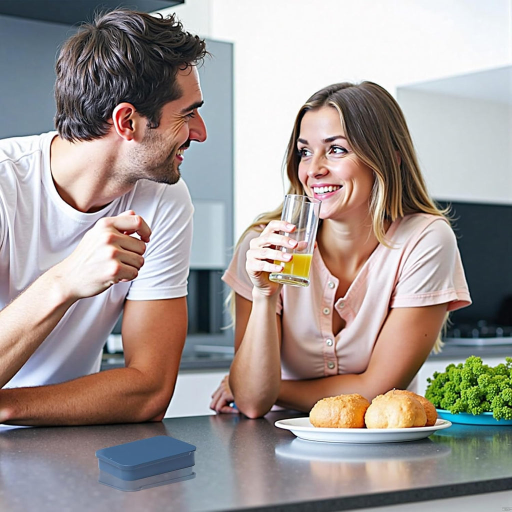 2Pack Dental Floss Portable Case,Dental Floss Dispenser,Convenient Refillable Glide Travel Adult Floss Box for Travel, Dates,Dinners and Hotels(Blue)