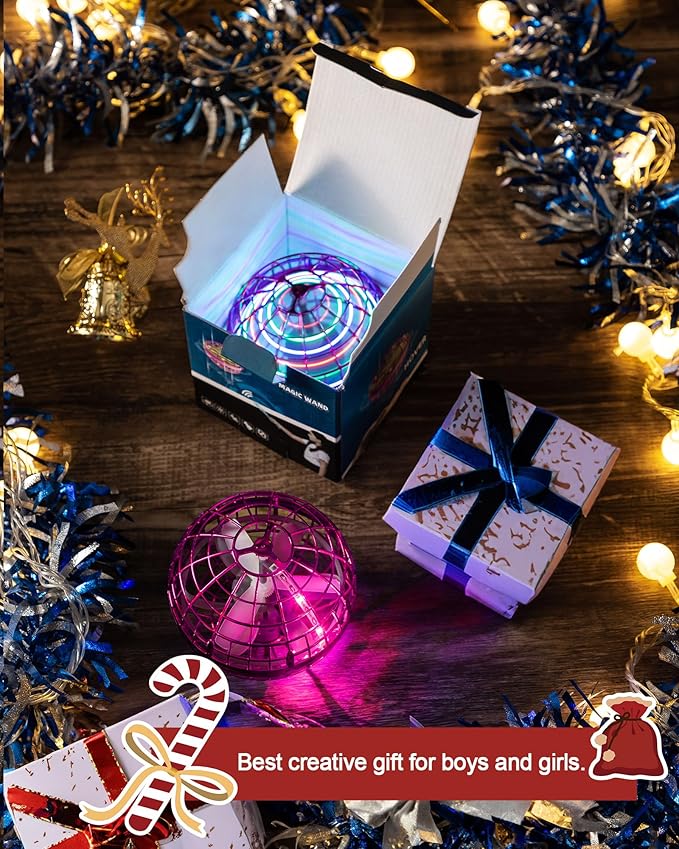 2025 Latest Cool Boys Toys Flying Orb Ball Toys for Ages 8-13 Hand Controlled Boomerang Hover Balls Mini Drone Flying Spinner UFO Magic Ball Christmas Birthday Gifts for Boys Girls