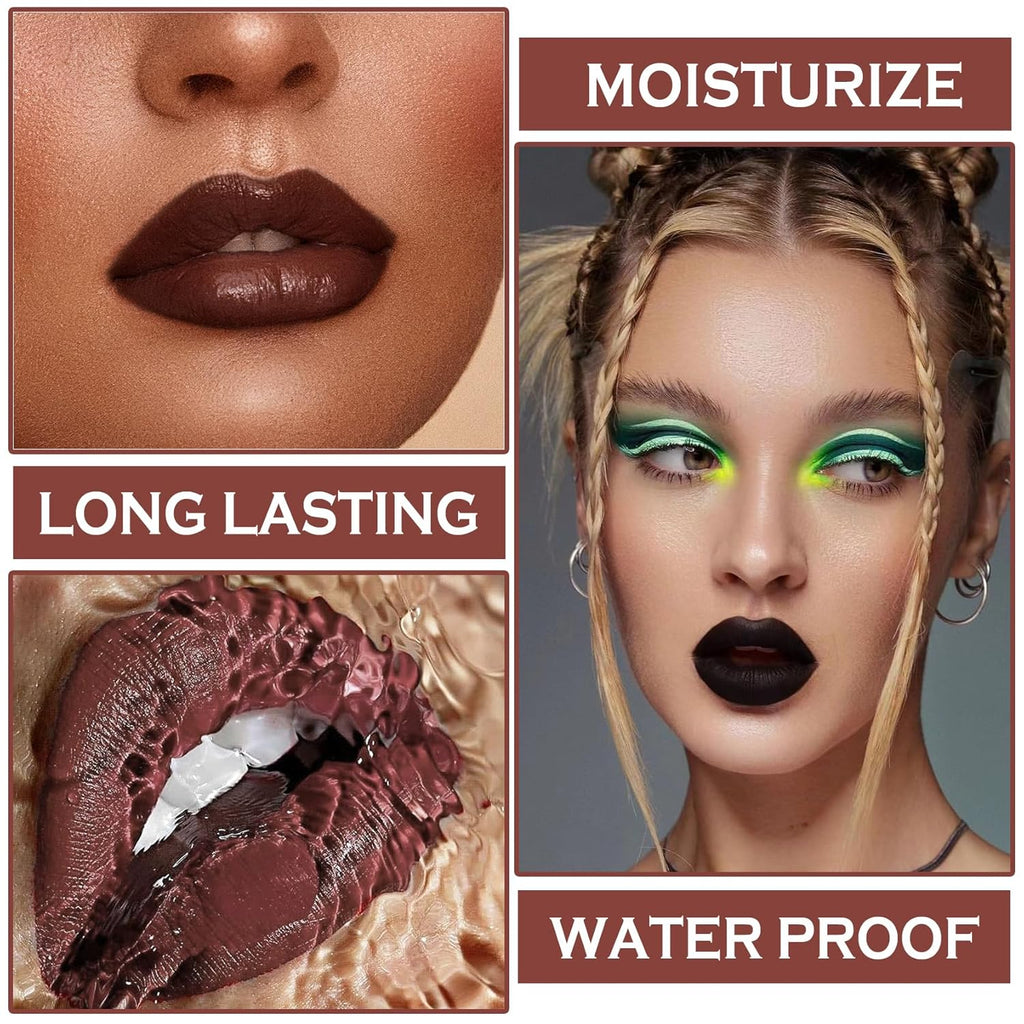 3 in 1 Lip Liner Pencil and Lipstick lipgloss Set Matte Lipstick Lip Gloss Kit Long-lasting Nonstick Cup Smudge Proof Lip Kits with Lip Liner,Moisturizing Lip Tint Lip Stain Makeup (03#Cinnamon Bun)