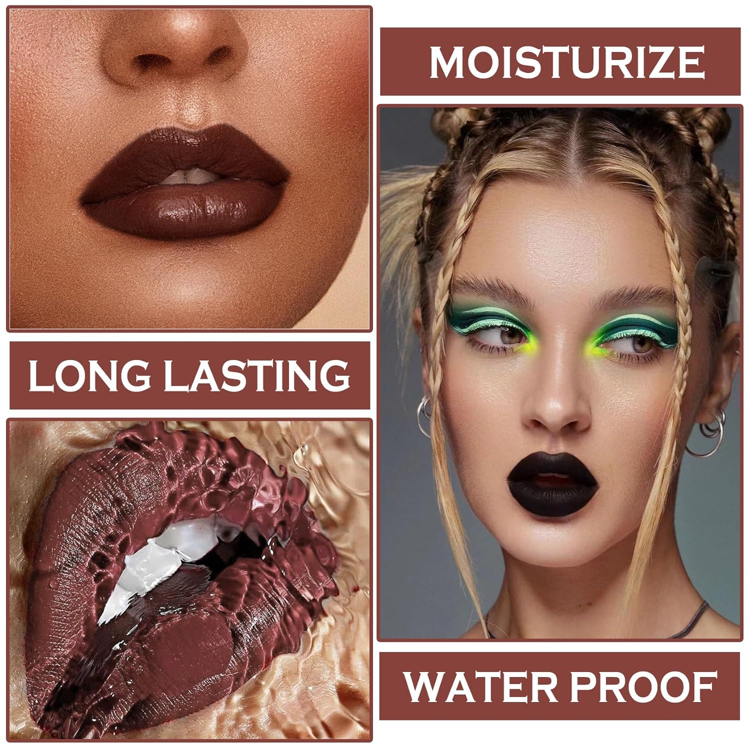 3 in 1 Lip Liner Pencil and Lipstick lipgloss Set Matte Lipstick Lip Gloss Kit Long-lasting Nonstick Cup Smudge Proof Lip Kits with Lip Liner,Moisturizing Lip Tint Lip Stain Makeup (03#Cinnamon Bun)