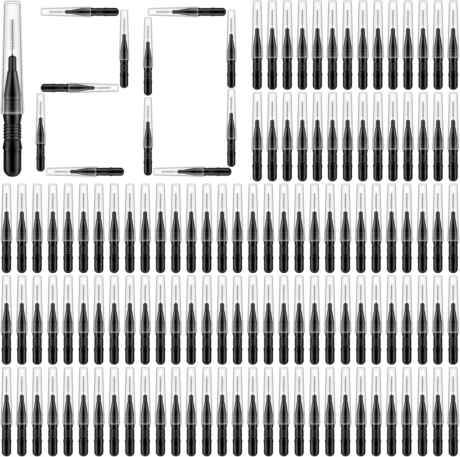 120Pcs Interdental Brushes, 360° Bendable Soft Bristles Braces Flossers Dental Brushes Between Teeth Gum Interdental Brushes for Gum Braces Oral Teeth Cleaning Tool （Black）