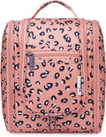 Narwey Cheetah Small Hanging Toiletry Bag Women Travel Makeup Bag Organizer Toiletries Bag for Travel Size Essentials Accessories Cosmetics (Medium, Orange Leopard)