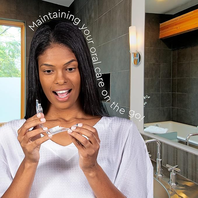 RADIUS Tour Travel Brush & Case with Replaceable Brush Head ADA Accepted Toothbrush Improve Gum Health - Assorted Colors - Pack of 6