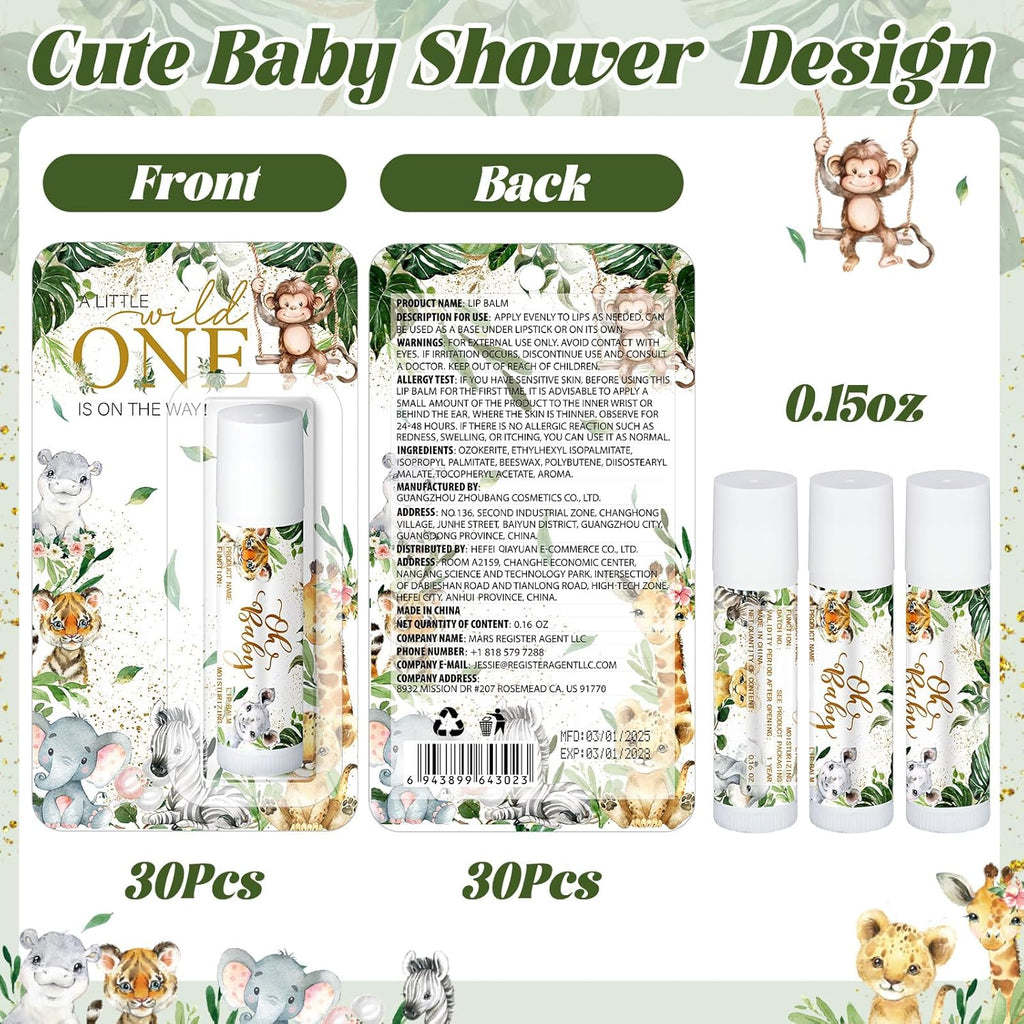 30 Pack Christmas Safari Baby Shower Games Prizes Party Gifts Bulk Lip Balms Favors for Winners Adults Guests Gender Reveal Favors Decorations Baby Shower Souvenirs Gift Bags Stocking Stuffers