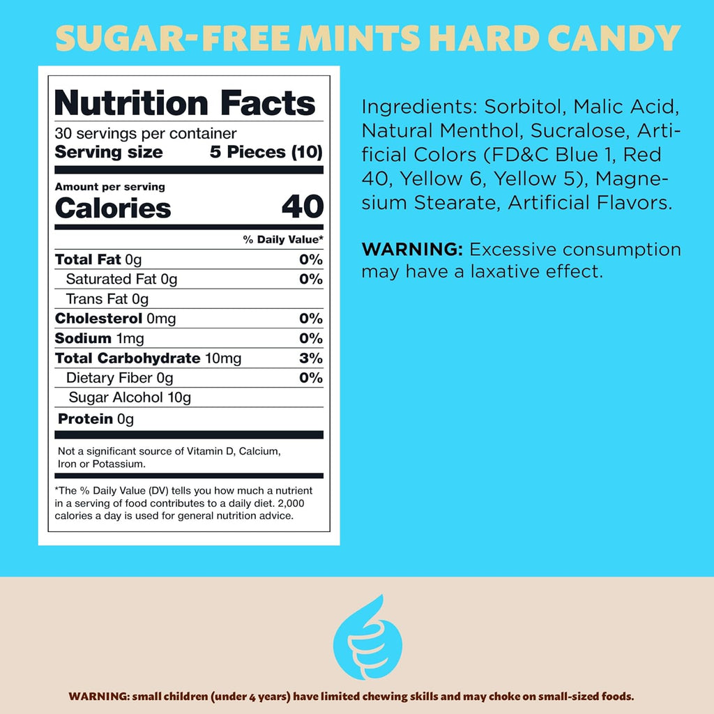 Sugar-Free Mints Hard Candy, Assorted Flavors - After Dinner Refreshing - 11-Ounce Pack (About 150 Pieces)