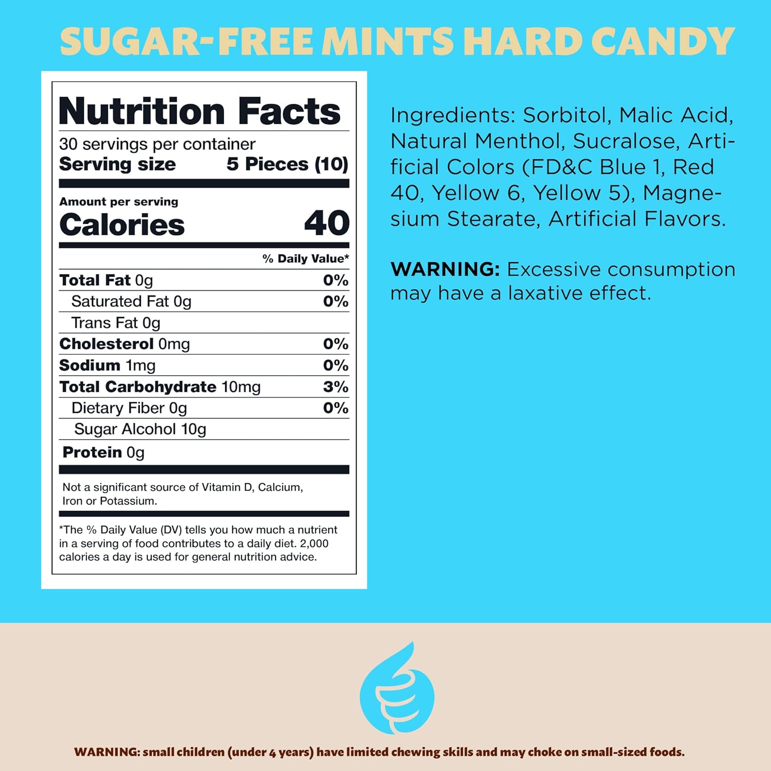 Sugar-Free Mints Hard Candy, Assorted Flavors - After Dinner Refreshing - 11-Ounce Pack (About 150 Pieces)