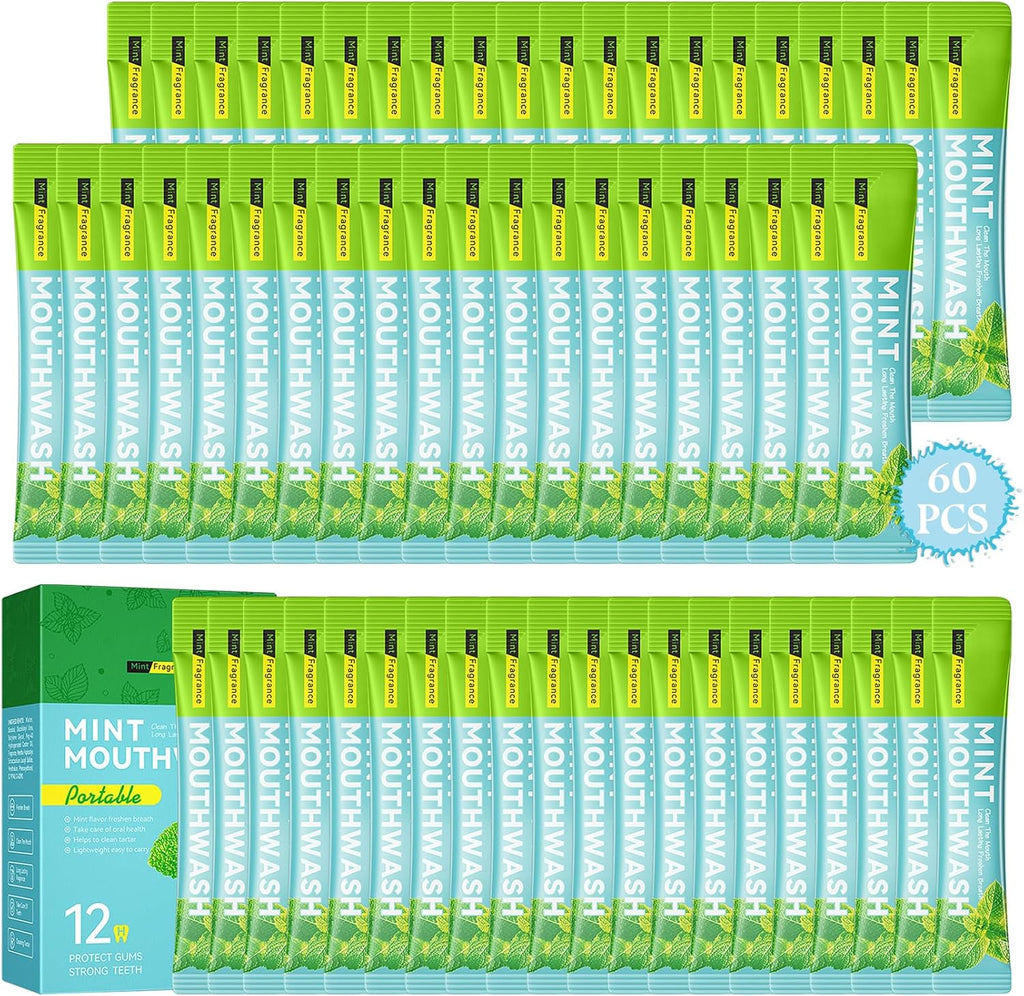 Travel Mouthwash,Mini Travel Size Mouthwash for Fresh Breath,Refreshing Mint Flavor Travel Mouth Wash for Individual Packet Design