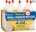 Plastic Squeeze Bottles with Red Tip Cap, 4 Oz Squirt Bottle For Ketchup, BBQ, Sauces, Syrup, Condiments, Oil, Pancake, Cookie Decorating, Dressings, Travel, Camping, Lab, Arts and Crafts (1)