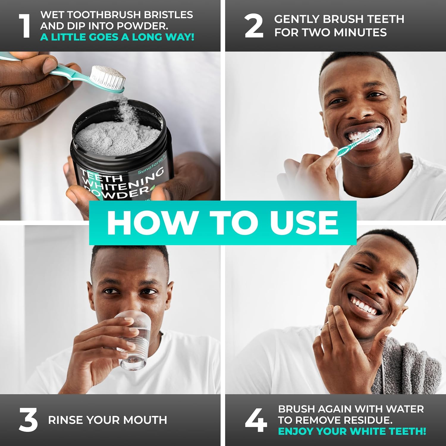 Teeth Whitening Powder – Remineralizing Tooth Powder with Nano-Hydroxyapatite, Xylitol, Charcoal + Bentonite Clay, Fluoride-Free Mint | Powder Toothpaste, Dental Sensitivity Treatments, 2 oz