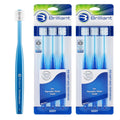 Brilliant Oral Care Adult Toothbrush with Soft Bristles, Round Head, and All-Around Clean for Teeth and Gums, Blue, 6 Pack