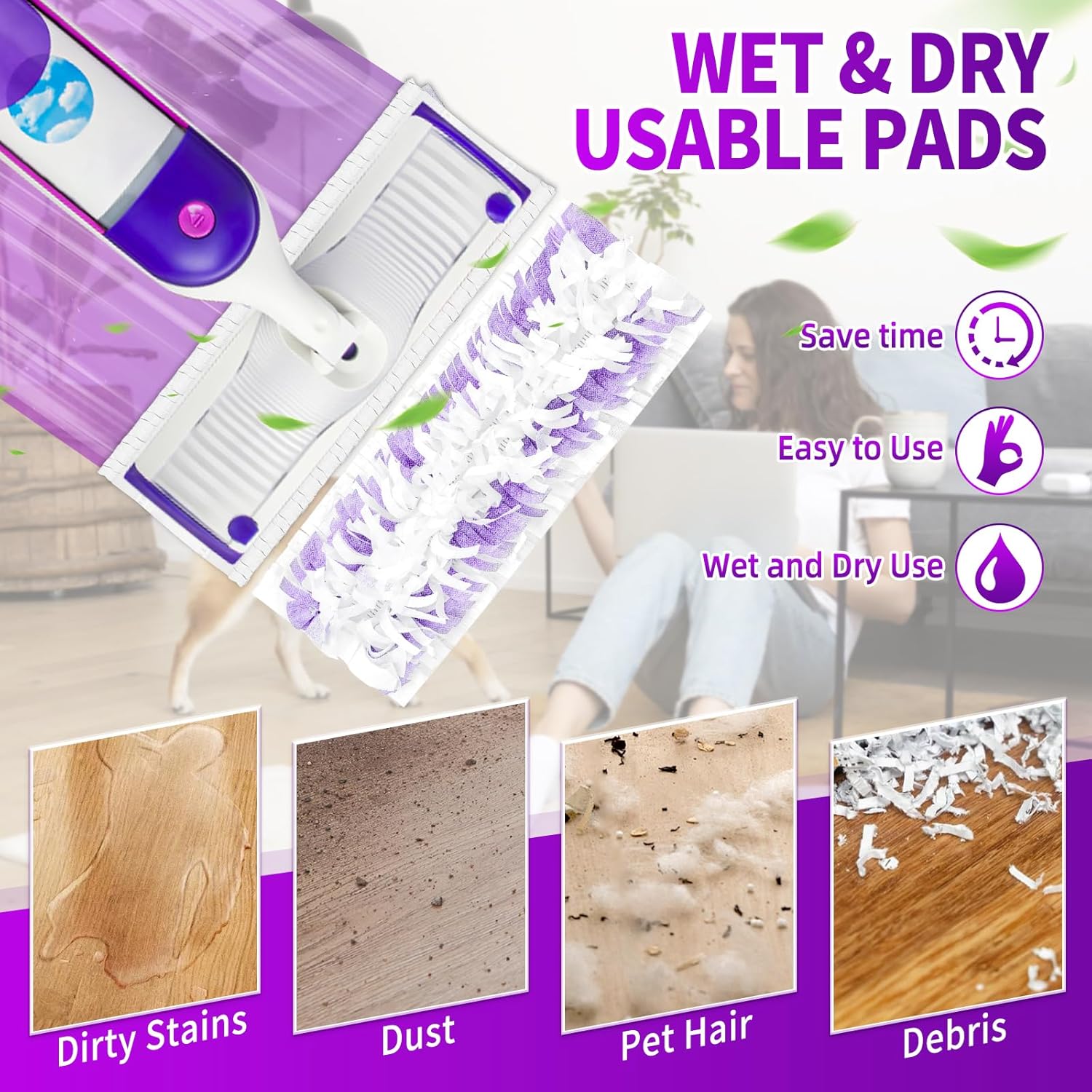 25 Count Disposable Pads for Swiffer Power Mop,Replacement for Swiffer Mopping Pads Refills Compatible with Swiffer Power Mop Pads,Multi-Surface Safe on All Finished Floors Cleaning