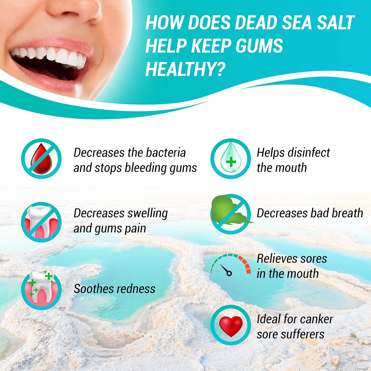 Masik Natural Toothpaste – Whitening & Sensitive Teeth | Dead Sea Salt | Stain & Plaque Remover | Bleeding Gums & Canker Sore Care | Floride & SLS-Free | Non-Foaming | Made in Israel (Mint, 3-Pack)