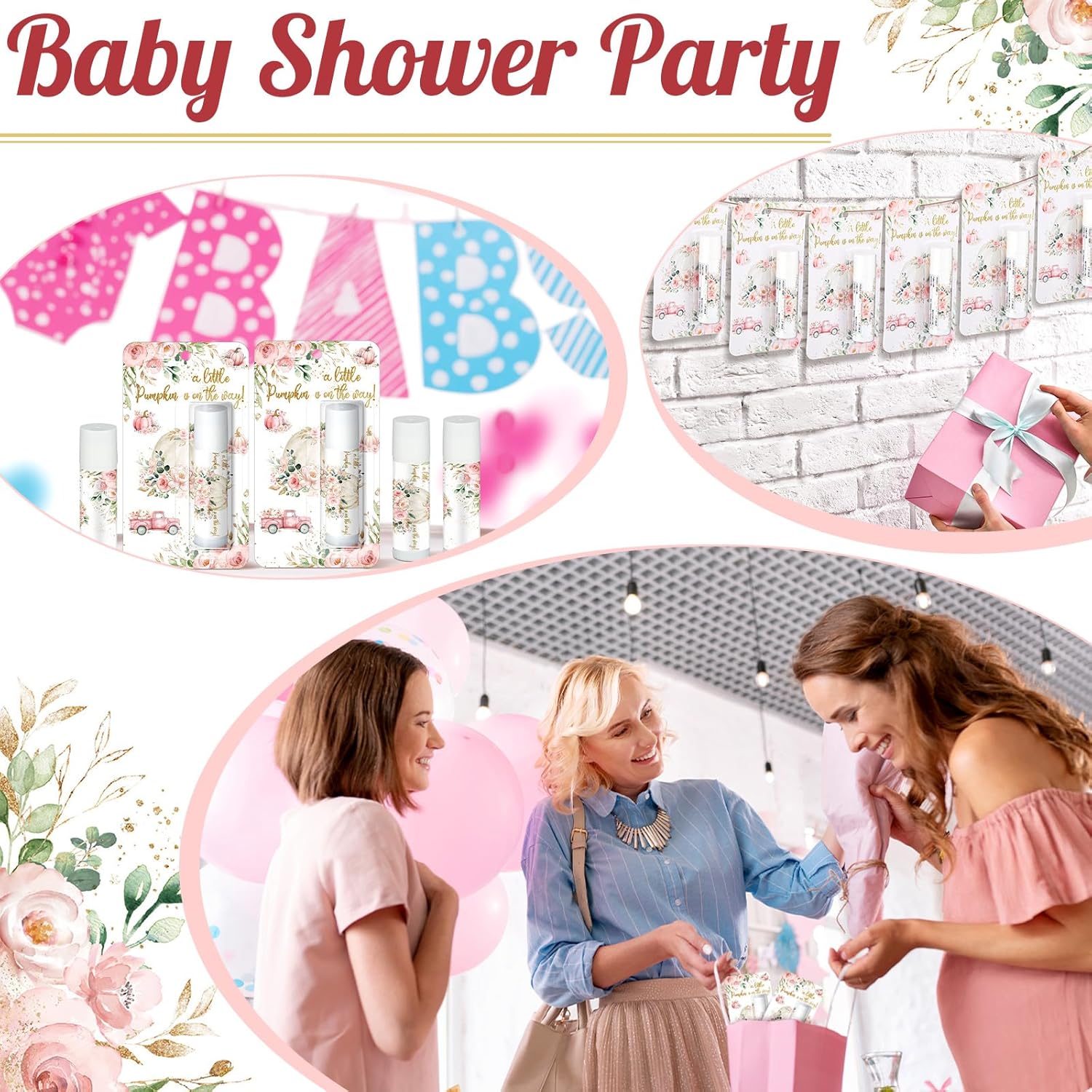 30 Pack Fall Little Pumpkin Baby Shower Games Prizes Gifts Bulk Pumpkin Pie Scented Lip Balms Favors for Boys Girls Pink Gender Reveal Decoration Halloween Autumn Thanksgiving Baby Shower Bags Stuffer