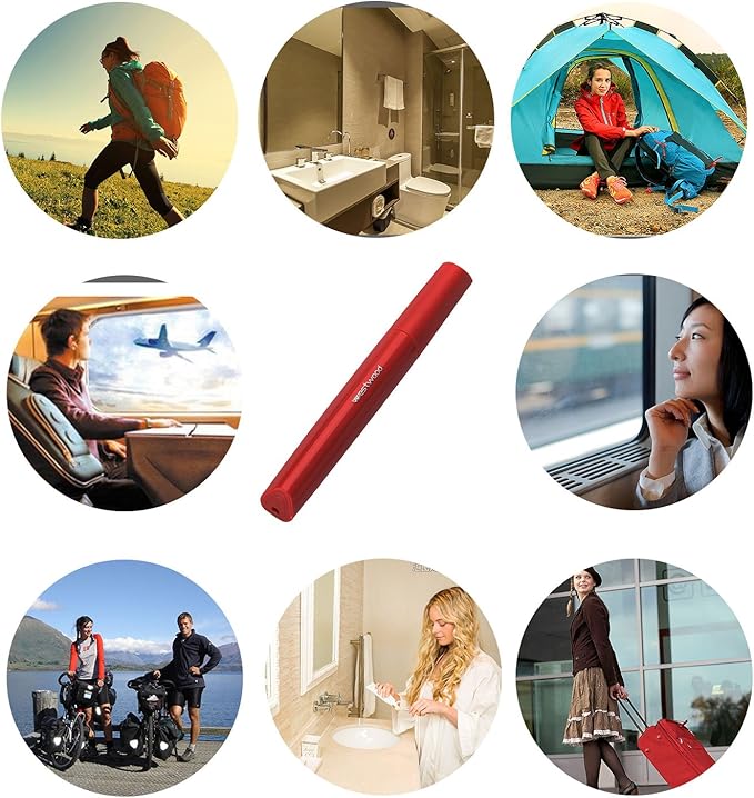 Portable Travel Toothbrush Case, Plastic Container Toothbrush Holder Brushes Box Breathable Design with Air Hole More Hygienic Toothbrush Tube for Home Daily Business Office (Red)