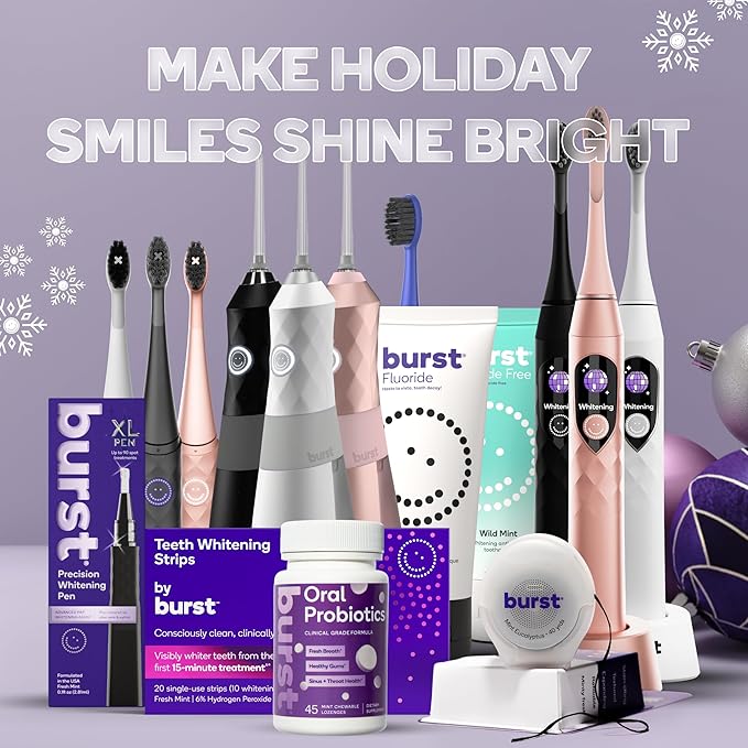 Burst Pro 2.0 Sonic Toothbrush for Adults (Marine Teal) | Electric Toothbrush with Smart Pressure Sensor | Soft Bristles | 5 Modes/Refined Scoring System | USB-C Charging | Magnetic Wall Mount