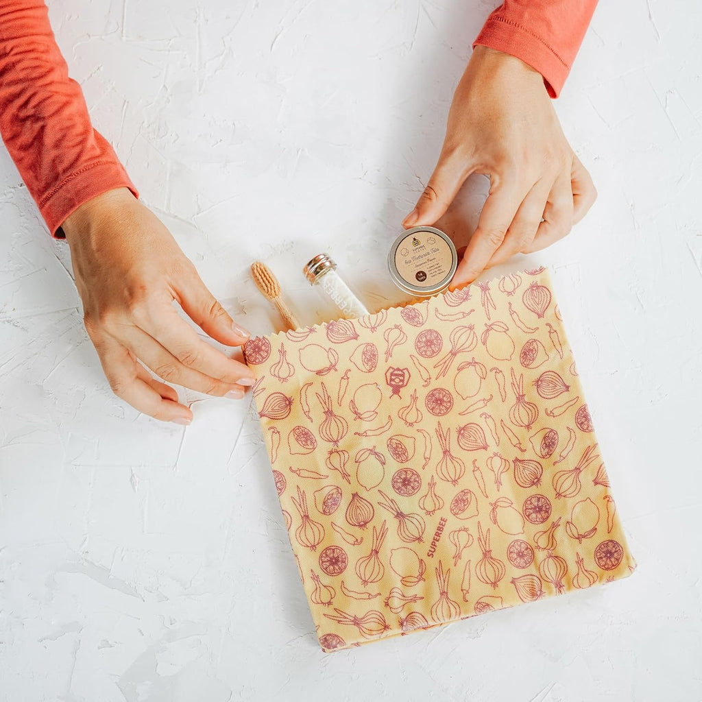 SuperBee Travel kit with Dentos Toothpaste Tablets 14 tabs, Natural Floss, Soft Bristles Bamboo Toothbrush - Fluoride Free & Eco Friendly, Travel Size kit Plastic Free