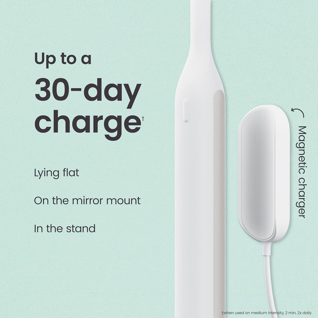 Quip Ultra Next Generation Smart Toothbrush - Timed Electric Toothbrush with Case - Replaceable Brush Head, Soft Bristles, Silicone Handle, 30-Day Battery Life - Travel Toothbrush - Stone