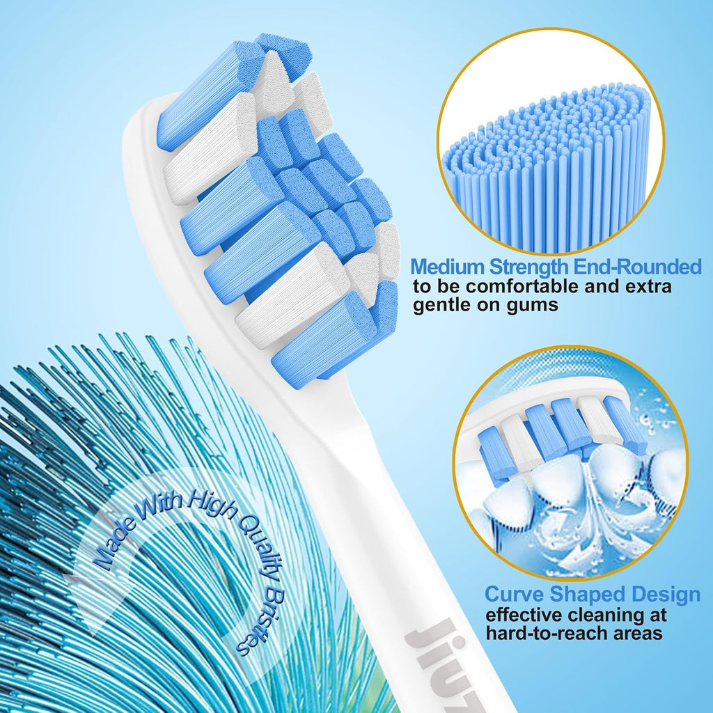 Replacement Toothbrush Heads Compatible with Philips Sonicare, Brush Heads for Sonicare C2 Plaque Control Protective Clean 4100 5100 6100 Electric Toothbrush Blue, 10-Pack