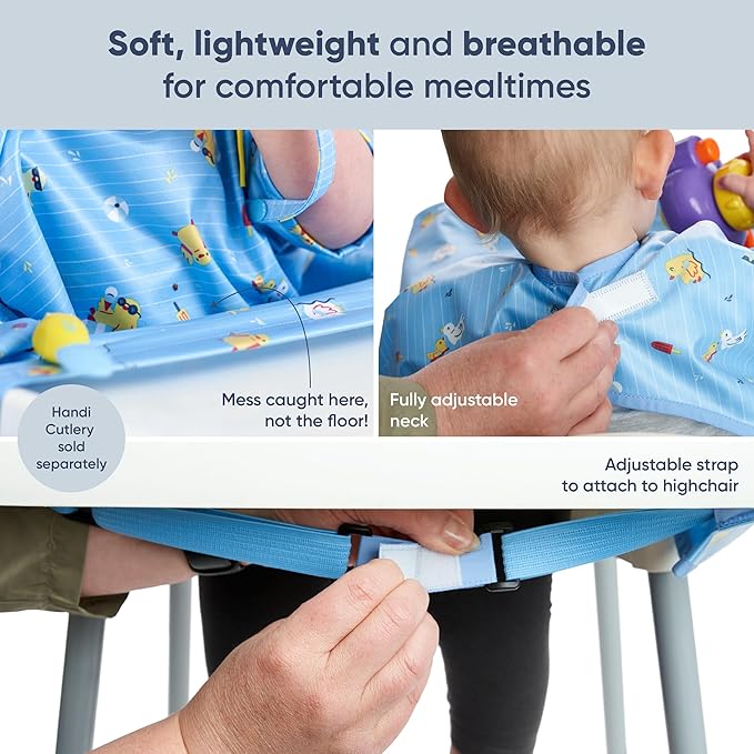 BIBaDO - Long Sleeve Baby Bibs - Babies & Toddlers 6-36 Months - Coverall Baby Led Weaning Bib - Easy Wipe, Soft & Waterproof