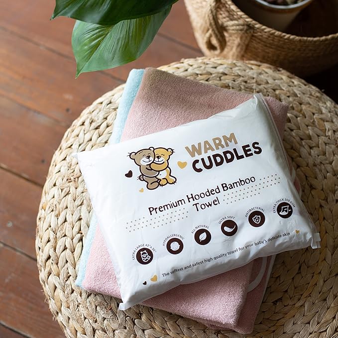 Premium Toddler Towels with Hood - Extra Soft Rayon from Bamboo Toddler Bath Towel (Pink)