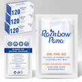 RainbowPana Flushable Wipes, 360 Count, ON-THE-GO Individually Wrapped - Butt Wipes for Women and Men, Travel Wipes for Family - Infused with Vitamin E and Natural Aloe, pH Balanced