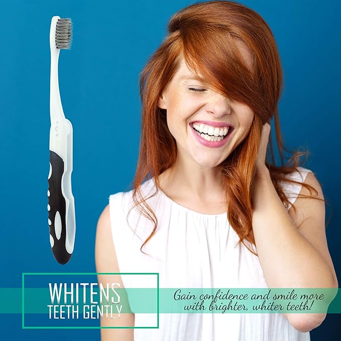 Lingito Folding Toothbrush, Built-in Cover, Travel Size for Hiking, Camping, Traveling, Collapsible Toothbrush Kit (3 Pack Soft-Charcoal)