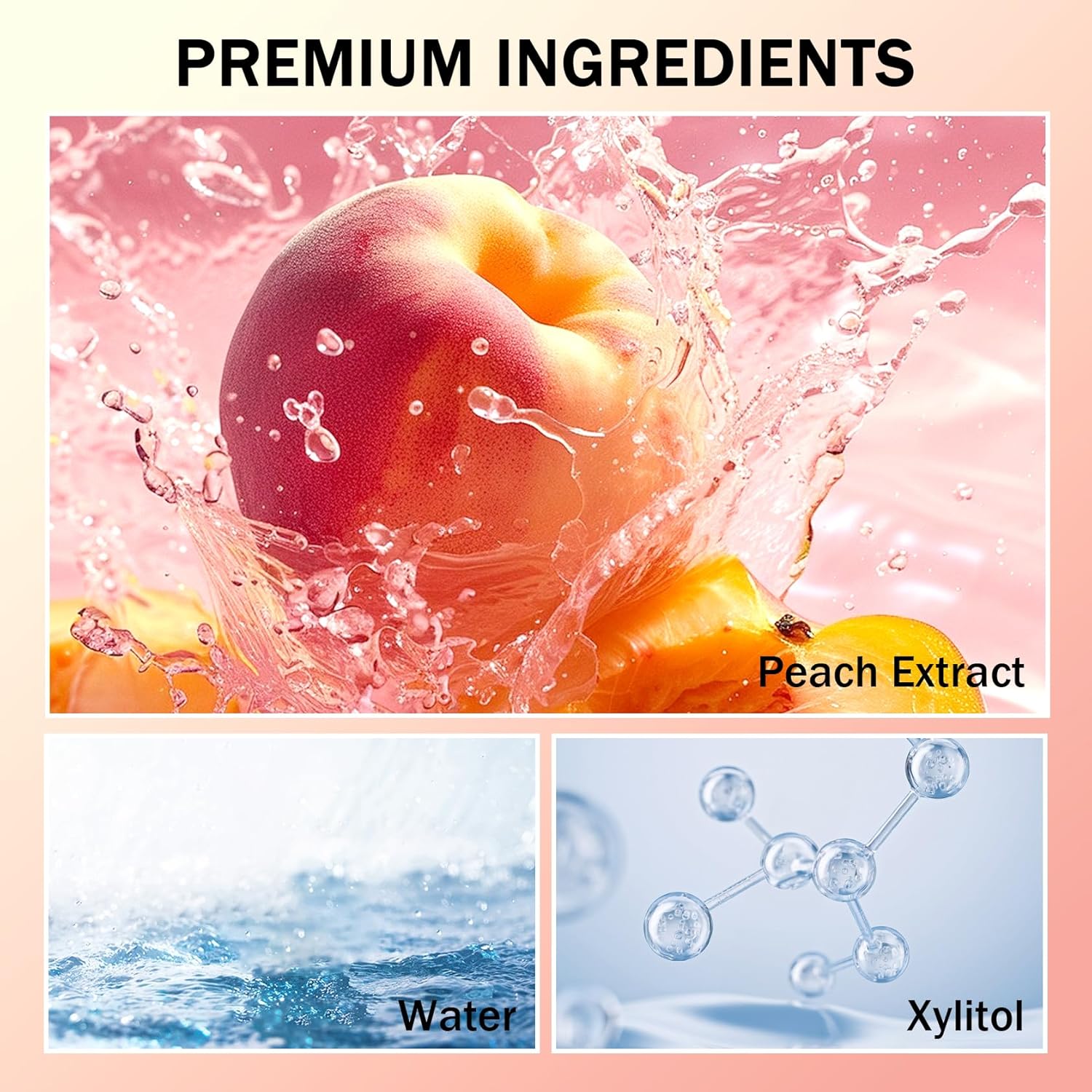 40PCS Peach Oral Care Travel Mouthwash,Fresh Breath Travel Size Mouthwash,Individually Wrapped Mini Mouth Wash,Refreshing Oral Mouth Rinse,Oral Cleaning Mouth Wash for Adults