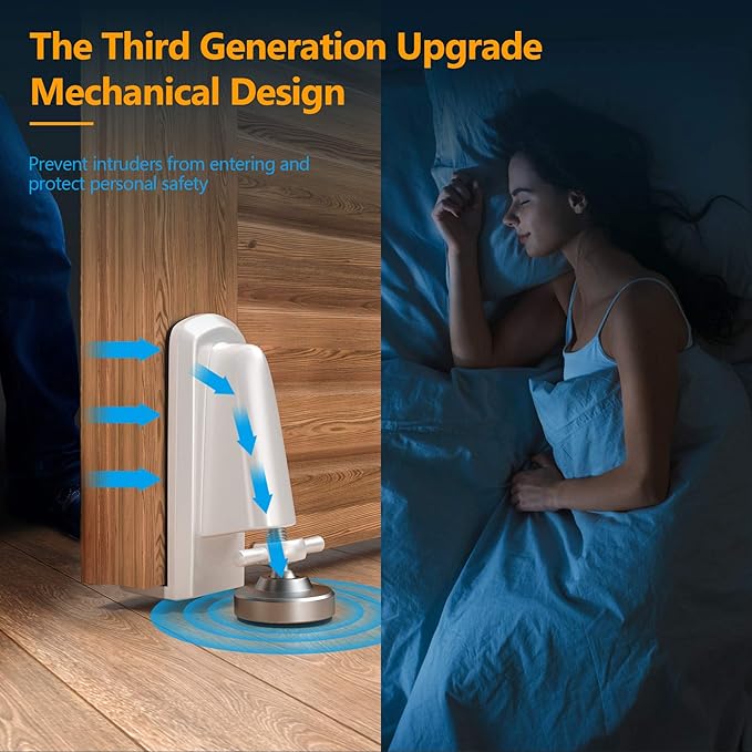 Portable Door Jammer for Travel - Door Stoppers Security Anti Theft,Apartment Hotel Room Protection - Door Lock Stopper Security Device for Women/Homeowner/Children/Tourist Safety