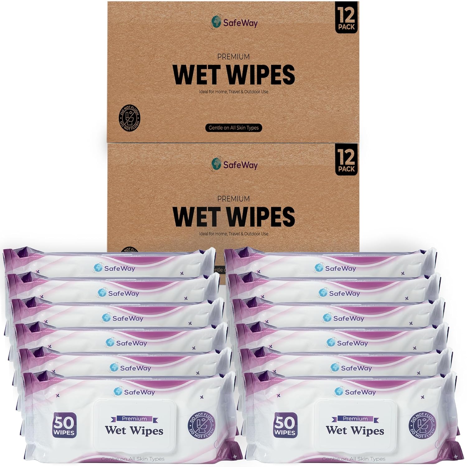 SAFEWAY USA Adult Wipes Disposable — Multi-Purpose & Alcohol-Free, Preferred by Caregivers for Seniors & Incontinence Solution, Aloe-Infused, Ideal for Sensitive Skin — Extra Large, 24 Pack 1200 pcs.