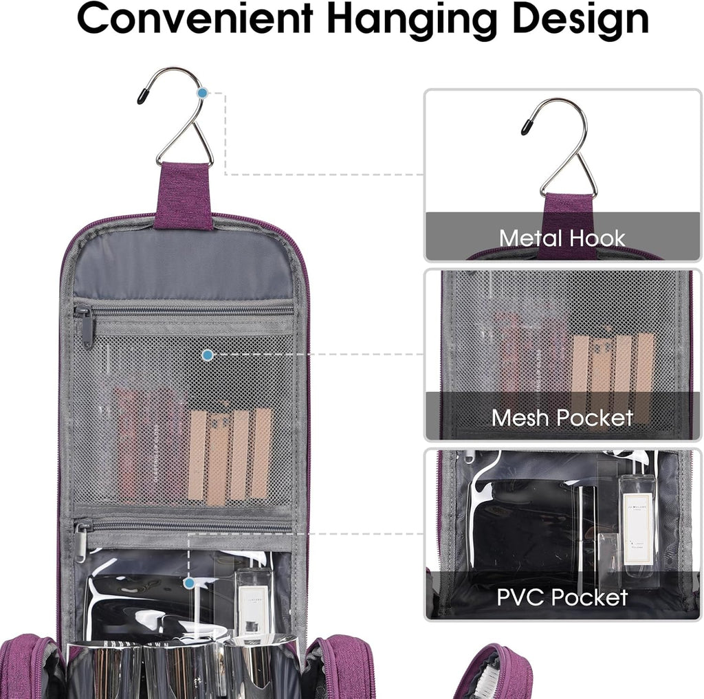 Narwey Hanging Toiletry Bag for Women Travel Makeup Bag Organizer Toiletries Bag for Cosmetics Essentials Accessories