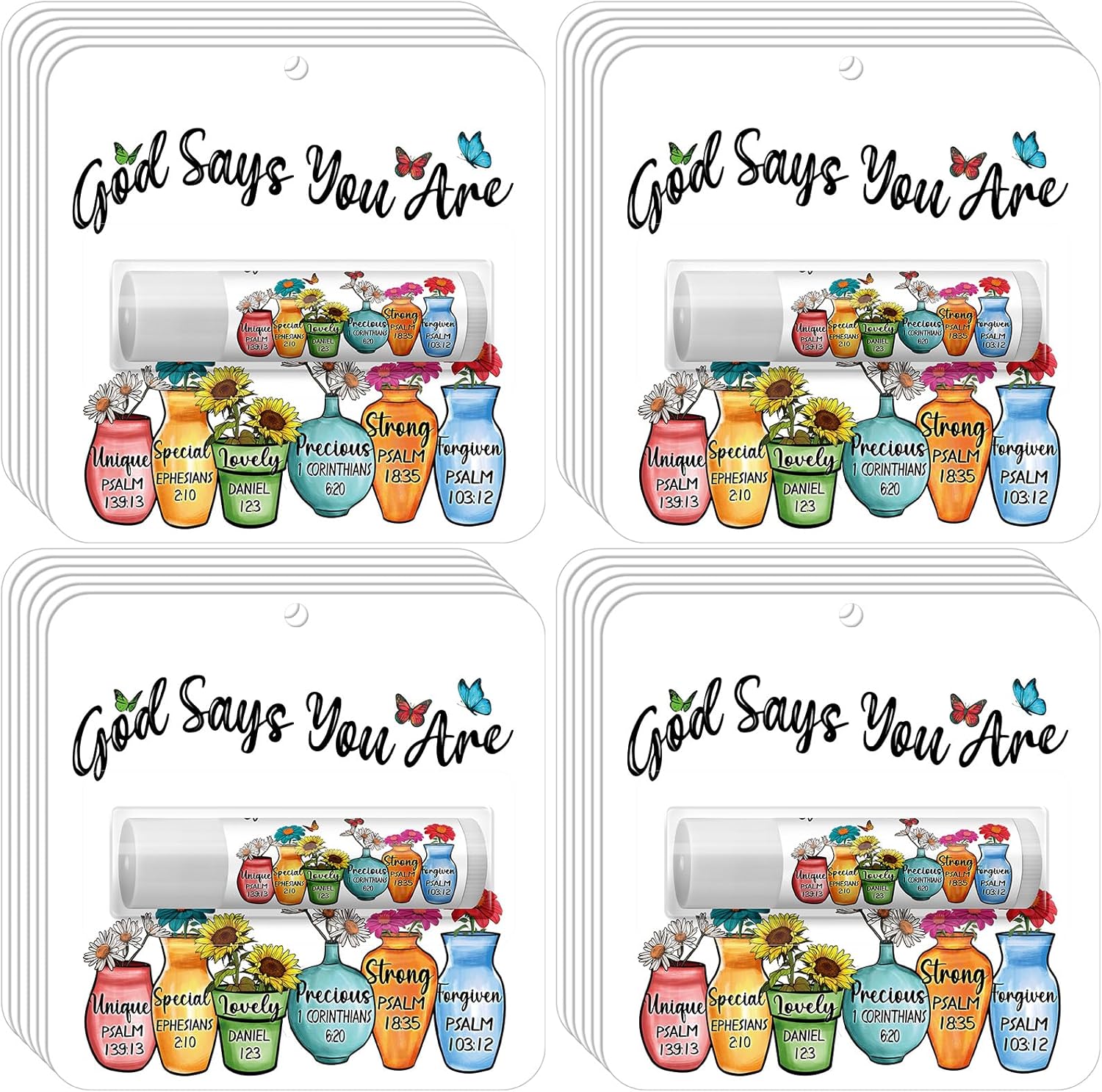 25 Pack Christmas Sunflower Gifts Religious Bible Verse Lip Balms Bulk 5 Flavor for Women Men Christian Religious Church Party Favors with Scripture Inspirational Gifts for Coworkers Staff