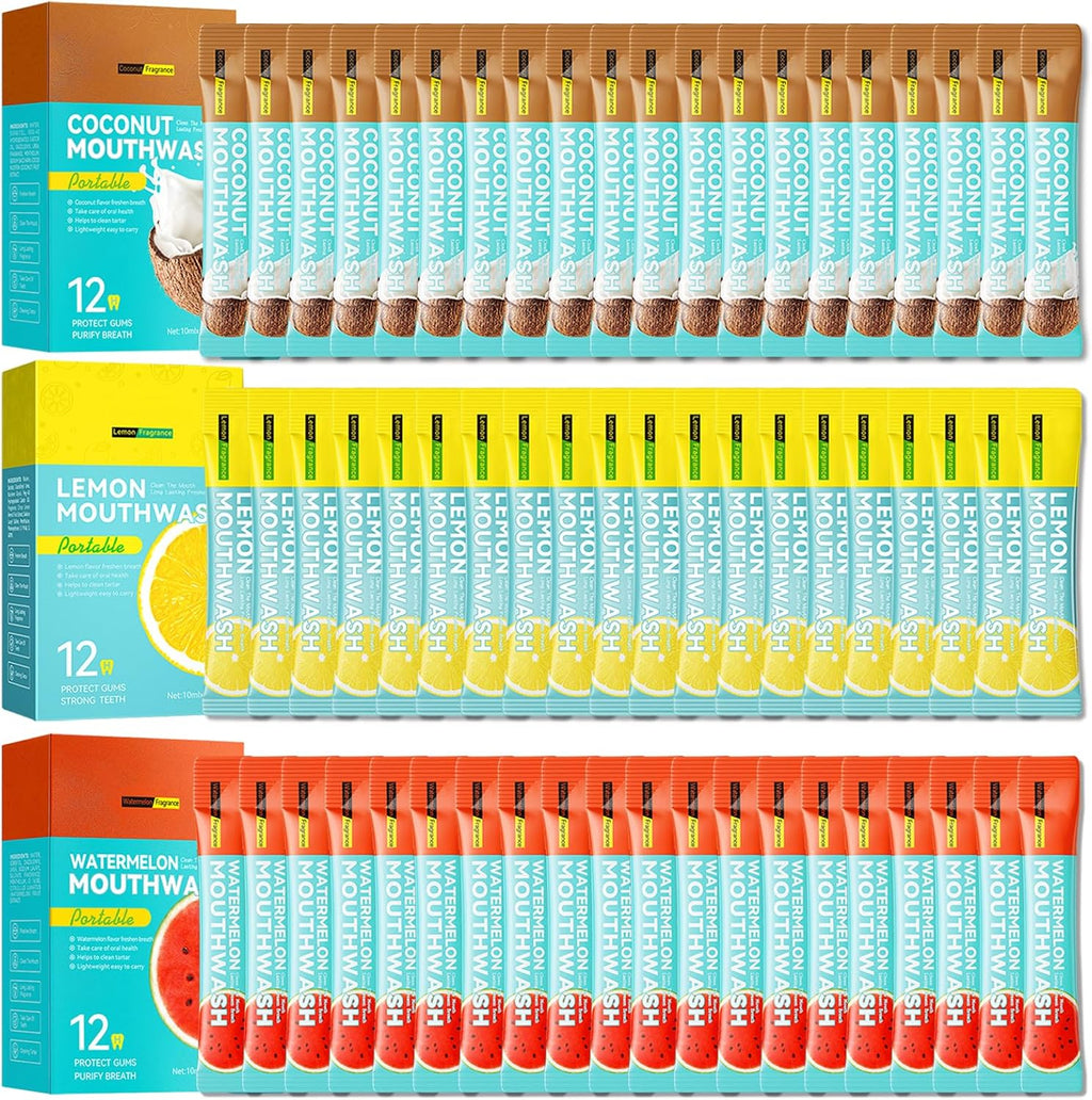 Travel Size Mouthwash,Mini Mouthwash Travel Size Bulk Portable Mouth Wash Set,Individual Small Travel Mouth Wash Packets for Fresh Breath(Pack of 60) K