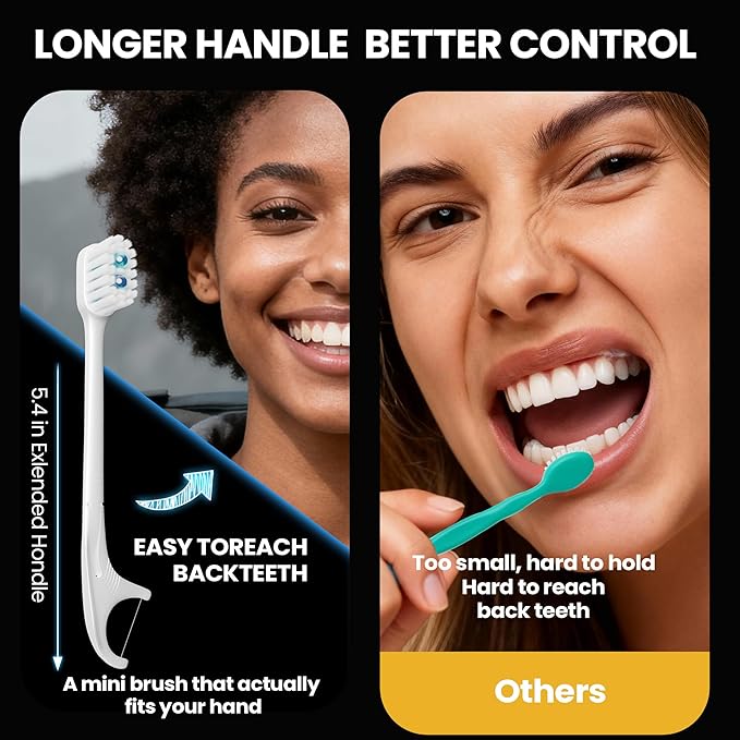 Pinkart Mini Disposable Toothbrushes with Toothpaste, Pre-Pasted Travel Toothbrush with 2 Mint Beads, Individually Wrapped Single-Use Toothbrush for On-The-Go & Travel (48 Count)