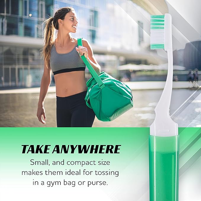 Lingito Travel Toothbrushes - Mini Toothbrush with Cover, Camping Toothbrush Kit (6 Pack Firm)