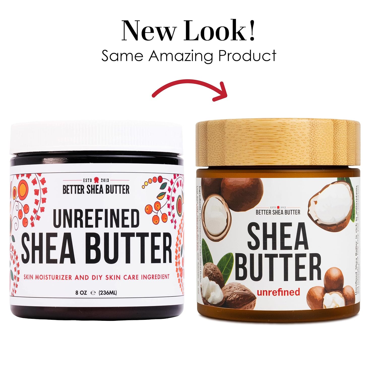 Raw Shea Butter - 100% Pure African Shea Butter for Hair and Body | with Natural Smoky Scent | Unrefined Moisturizer for Dry Skin, DIY Lip Balm, Body Butter, Lotion Bars- 8 oz Jar