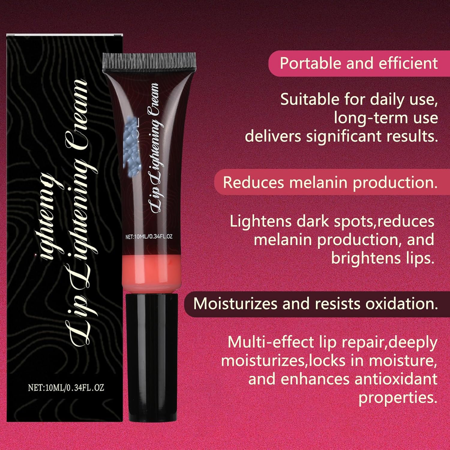 3 PCS Lip Lightening Cream for Dark Lips,Lip Lightener for Smokers and Non-Smokers,Brightening Lip Balm,Help fade lip discoloration,Deep Moisturizing,10ml/0.33fl.oz