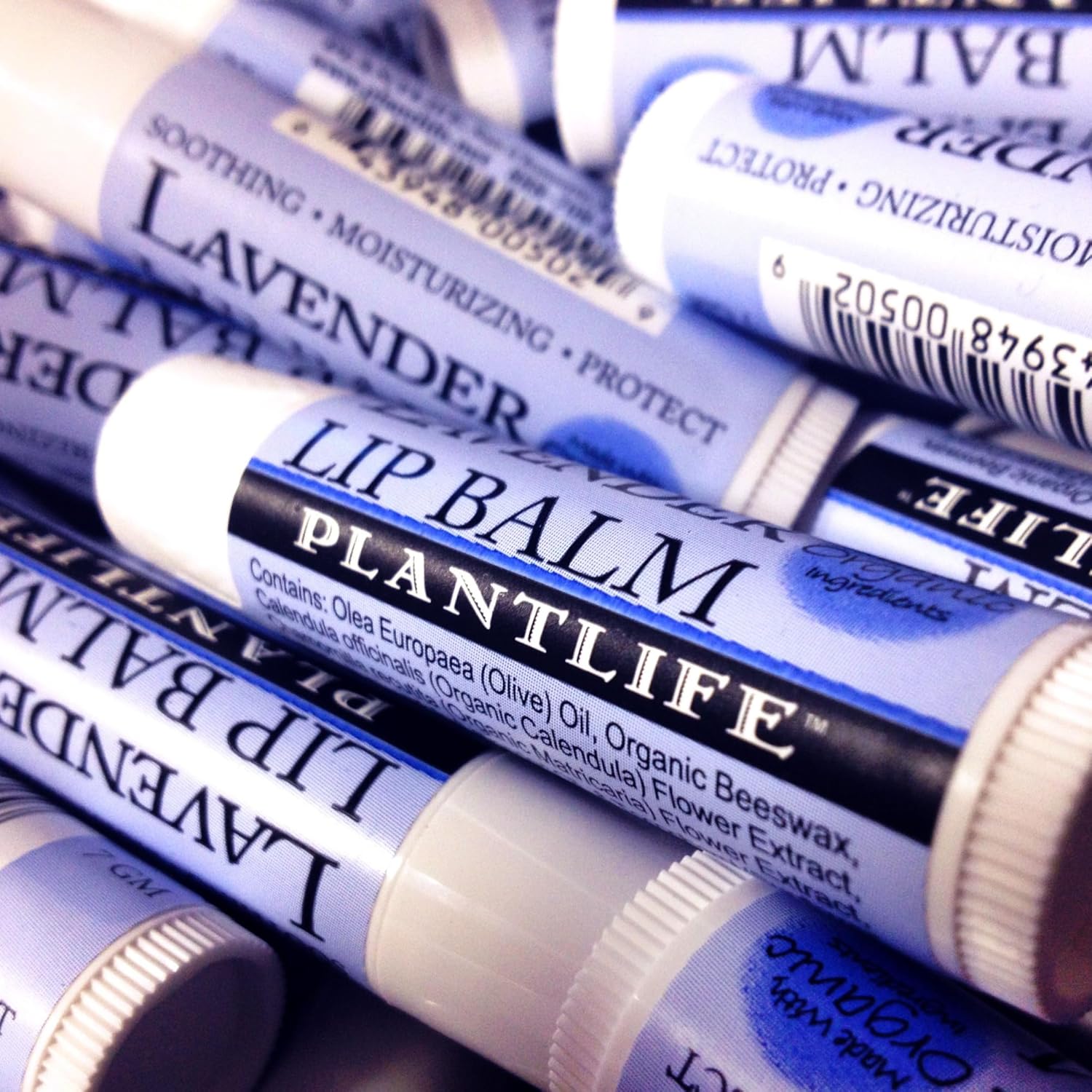 Plantlife Lavender Lip Balm - Organic Made with Beeswax, Calendula & Chamomile - Soothing Balm for Chapped Lips - Moisturize Lips & Works on Minor Cuts - Made in California