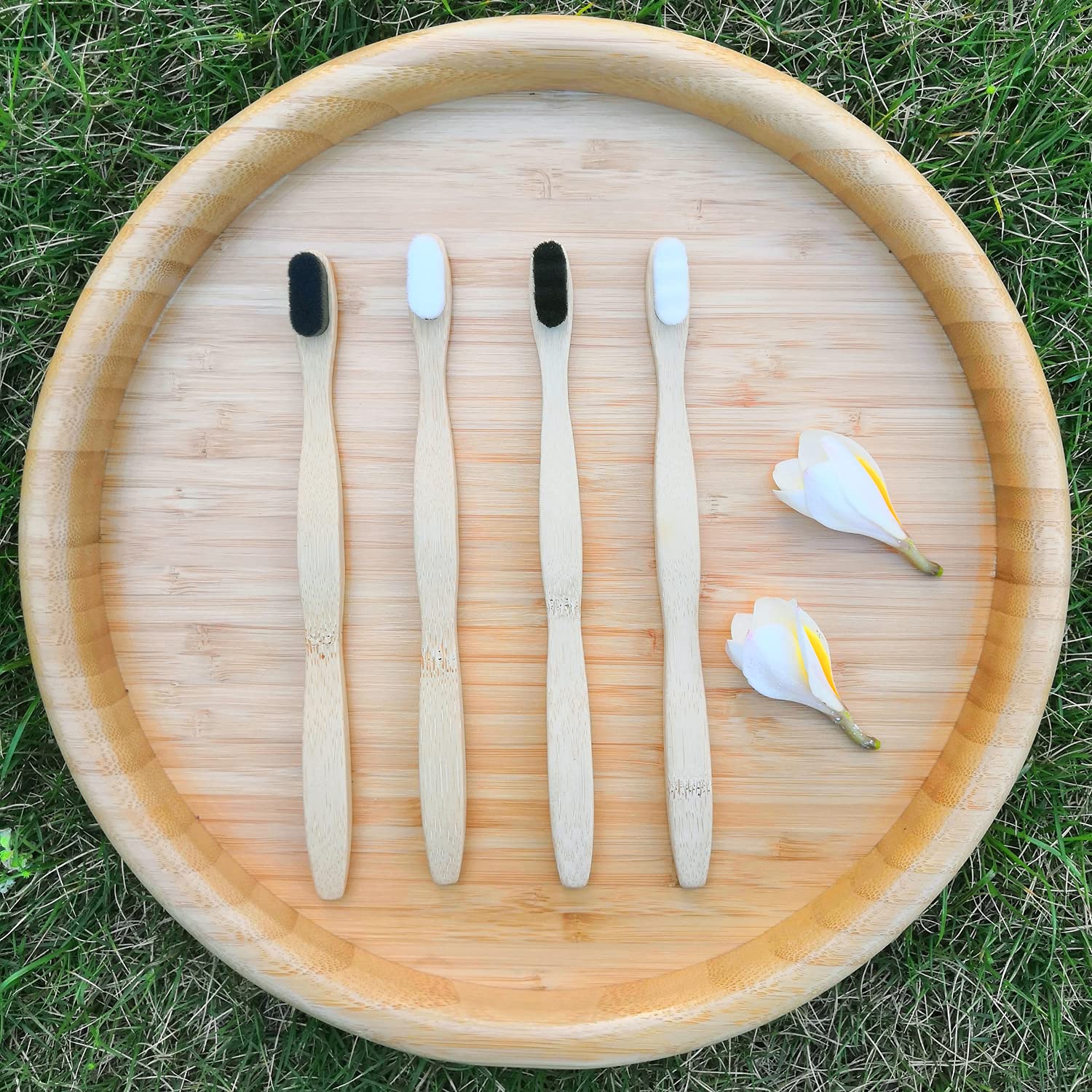 EasyHonor Extra Soft Toothbrush, Natural Bamboo Toothbrush with Micro Fur Ultra Soft 20,000 Bristles, 4-Pack for Adults