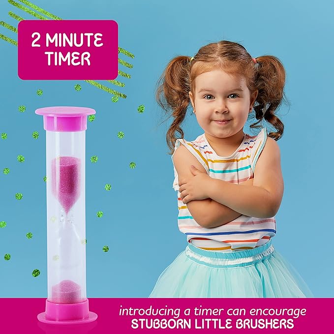 Kids Toddler Toothbrush Pack - Soft Toothbrush for Tiny Hands Boys & Girls (2-4 Years) - 4 Pack With Timer